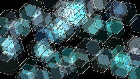 Sci-fi digital graphic design, and geometric hexagon mosaic effect concepts. Stock Footage 201766994