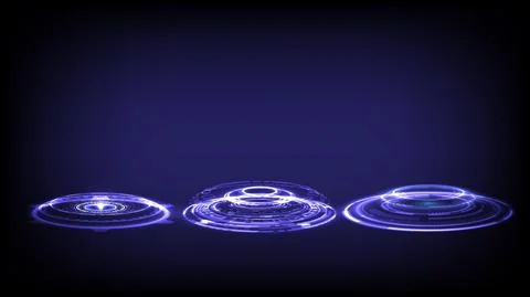 Sci-fi digital high-tech collection in glowing HUD elements interface. Hologr Stock Illustration