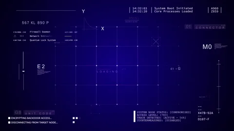 Sci-Fi Digital Information Interface HUD digital Data User Interface screen Stock Footage 337557410