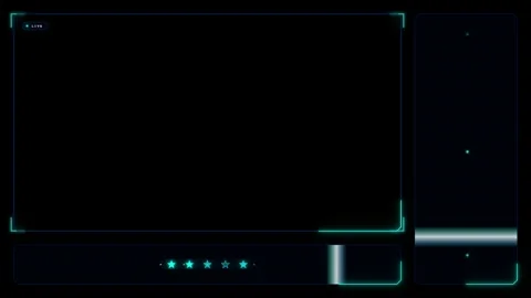 Sci-fi digital screen overlay with live indicator and star for gaming 動画素材 335826693