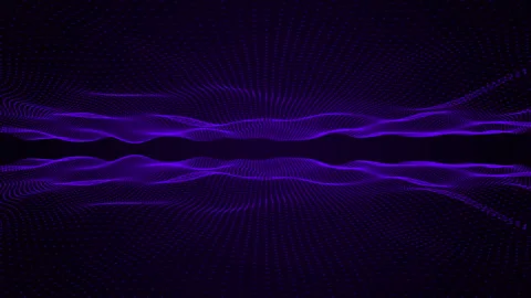 Sci-fi digital space, particles form lines and surface waves Stock Footage 341464744