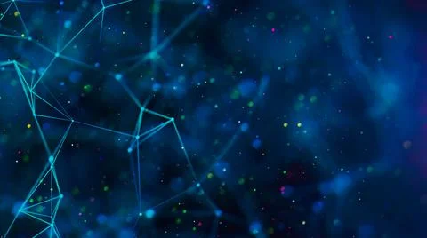 Sci-fi digital technology with line connect network and data graphic background. Illustrazione stock