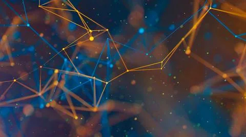 Sci-fi digital technology with line connect network and data graphic background. Stock Illustration