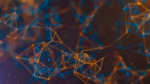 Sci-fi digital technology with line connect network and data graphic background. Illustrazione stock