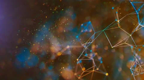 Sci-fi digital technology with line connect network and data graphic background. Stock Illustration