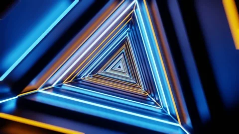 Sci Fi Digital Techonology Data Tunnel Neon Light Background Stock Footage 116915606