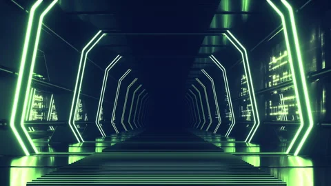 Sci Fi Digital Tunnel Loop Stock-Footage 288885890