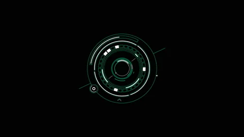 Sci-fi display circular elements, HUD futuristic user interface Stock Footage 121607067