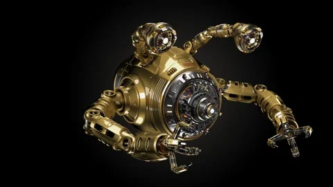 SCI FI DRONE ROTATING Video stock 253068427