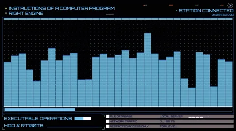 Sci-fi equalizer 4K. Audio equalizer bars moving. Music control levels. Stock Footage 65773266