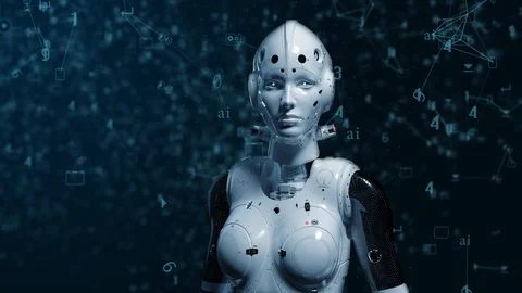 Sci fi face 4k 8 Stock Footage 107325002