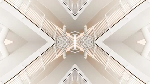 Sci-fi fantasy inception effect over stairs Stock Footage 97069079