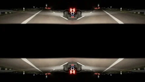 Sci-fi fantasy inception effect over pov driving highway Stock Footage 97069172