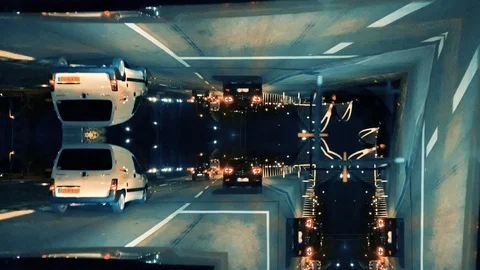 Sci-fi fantasy inception effect over street Stock Footage 97069229