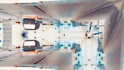 Sci-fi fantasy inception effect over highway in Germany Stock Footage 97069282