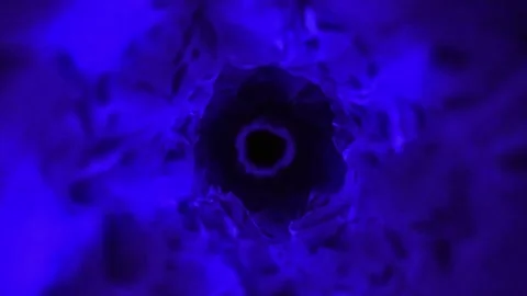 Sci-fi flight through hi-tech technology tunnel. Glow line form pattern lik.. Stock Footage 280454473