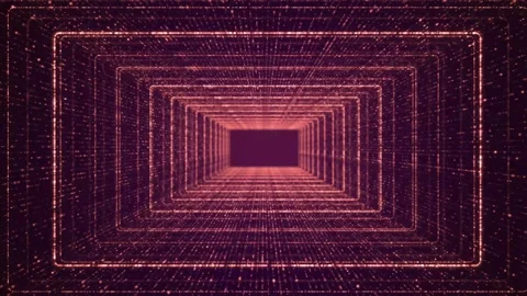 Sci-fi flight through hi-tech technology tunnel. Glow line form pattern lik.. Stock Footage 280454518