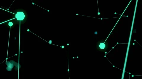 Sci-fi flight through stream of connecting hexagons. Stock Footage 64213834