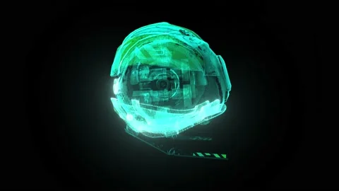 Sci Fi Flying Drone Bot Hologram 4k Stock Footage 146384906