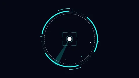 Sci-fi Frame hud digital hi-tech overlay with glowing interface elements and Stock Footage 346509857