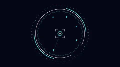 Sci-fi Frame hud digital user interface overlay with futuristic data elements Stock Footage 346509865