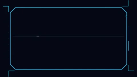 Sci-fi Frame hud featuring glowing blue digital futuristic border on a dark Stock Footage 345591855