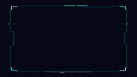 Sci-fi Frame hud futuristic digital interface overlay with glowing blue lines Video stock 345593243