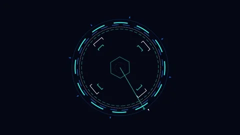 Sci-fi Frame hud futuristic digital interface overlay with glowing blue light Stock Footage 346509884