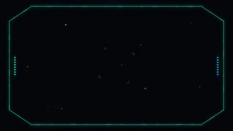 Sci-fi Frame hud interface with green neon border Stock Footage 337105957