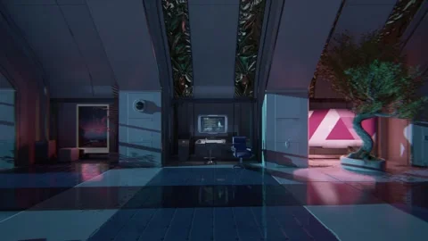 A sci-fi future inside space stations 04 Stock Footage 267992282