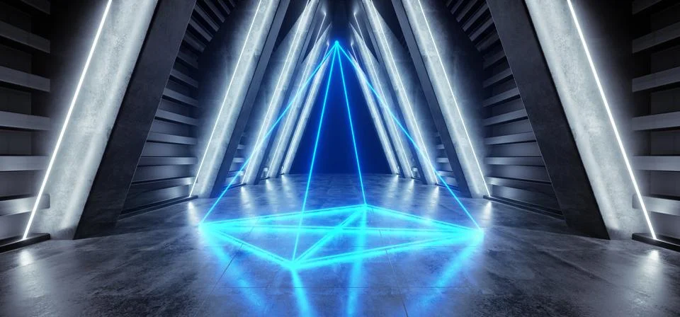 Sci Fi Future Neon Glow Retro Blue Modern  Futuristic Laser Stage Alien Space 스톡 일러스트