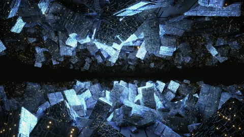 Sci-fi futuristic abstract space ship. Abstract VJ animation to introduce music Stock Footage 131169209