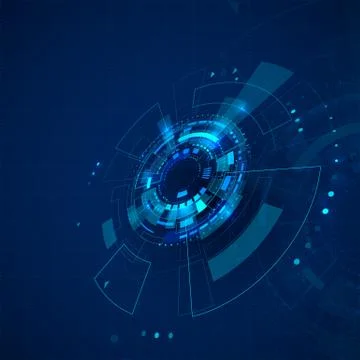 Sci-fi futuristic backdrop.Technology background with HUD elements. Abstract  Illustrazione stock