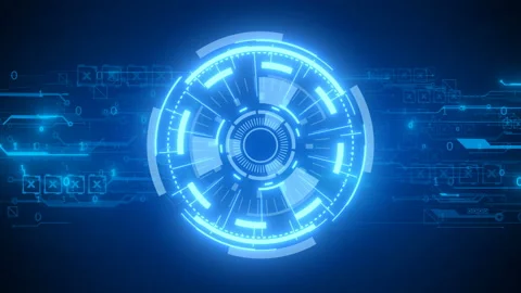 Sci-fi futuristic background technology HUD interface animation Vidéo 209154782