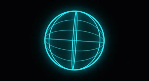 Sci-Fi Futuristic HUD Wireframe Hologram Globe Loop Vídeos de archivo 335399946