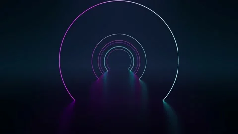 Sci-fi Futuristic Neon Endless Ring Tunnel Seamless Loop. Virtual Reality. Vídeos de archivo 172200760
