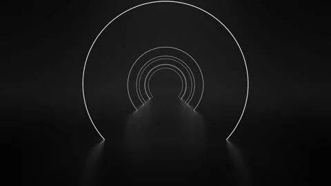 Sci-fi Futuristic Neon Endless Ring Tunnel Seamless Loop. Virtual Reality. Stock Footage 188722960