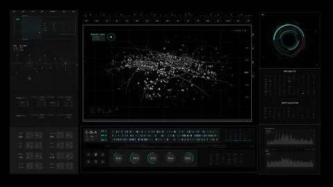 Sci-Fi futuristic user interface hud design panel Stockillustratie