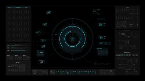 Sci-Fi futuristic user interface hud design panel 스톡 일러스트