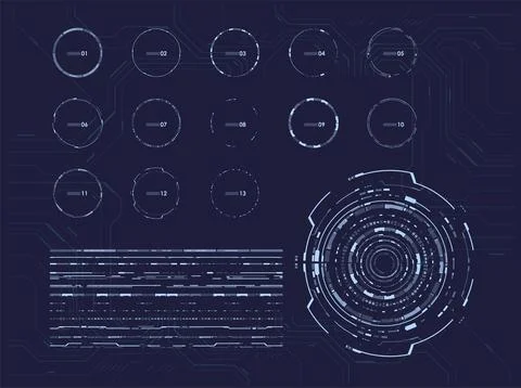 Sci-Fi Futuristic Vector HUD Interface Screen. HUD user interface. Techno tar 스톡 일러스트
