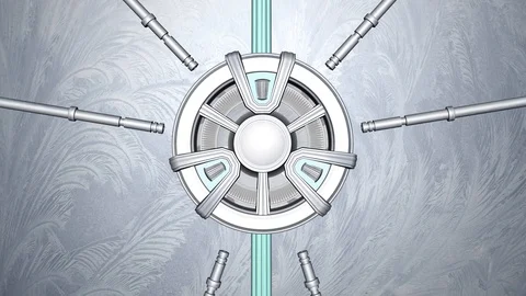 Sci-Fi Gate Opening on Green Screen 3d render Stock Footage 106087697