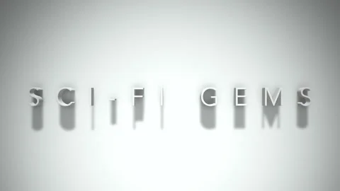Sci fi gems 3D title animation with shadows on a white background Stock Footage 297671657