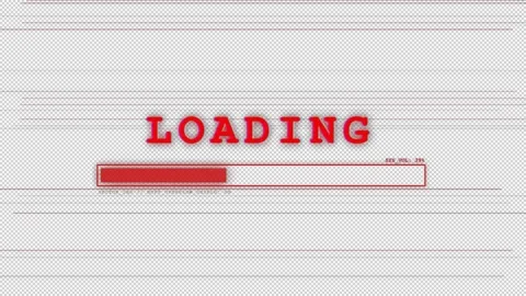 Sci-fi glitch animation featuring a red LOADING text and progress bar Vídeos de archivo 334963004