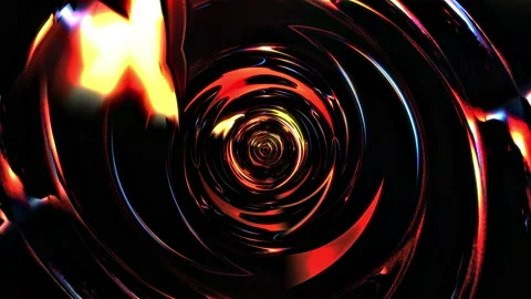 Sci-fi Glow Red Orange Vortex Tunnel VJ loop Stock Footage 151447987