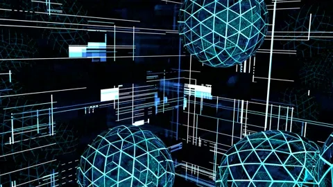 Sci-fi glowing spheres Stock Footage