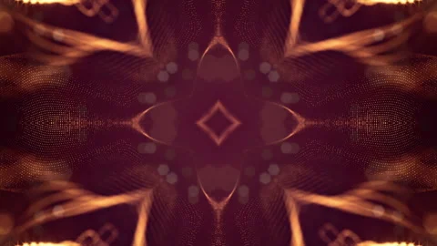 Sci-fi gold background of luminous particles that form curves, surfaces, complex Stock Footage 110529969