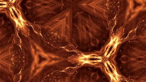 Sci-fi gold background of luminous particles that form curves, surfaces, complex Stock Footage 110543557