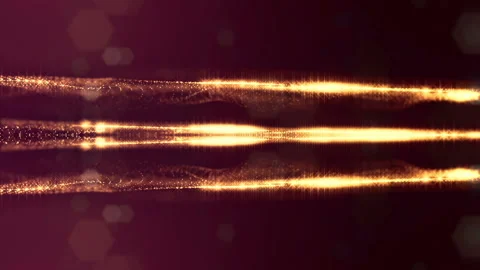 Sci-fi gold background of luminous particles that form curves, surfaces, complex Stock Footage 110562582