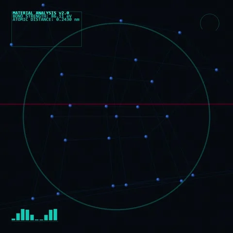 Sci-fi graphic display of abstract technical analysis data and glowing grid.. Stock Footage 344777946