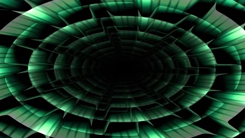 Sci-fi Green Corridor Fly Through Tunnel Loop Stock Footage 243257605
